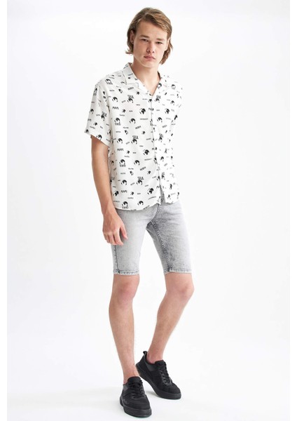 Skinny Fit Bermuda Jean Şort V6248AZ21HS fiyatları