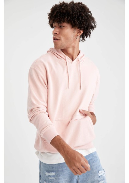 Oversize Fit Kapüşonlu Basic Pamuklu İçi Yumuşak Tüylü Sweatshirt R4669AZ21AU