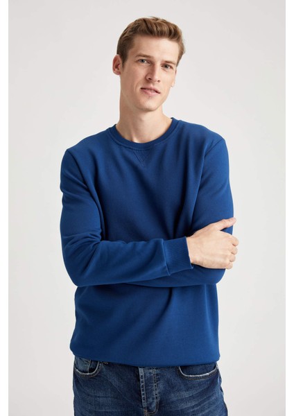 Regular Fit Bisiklet Yaka Basic Pamuklu Sweatshirt T3777AZ20WN