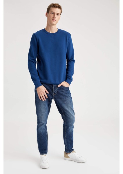 Regular Fit Bisiklet Yaka Basic Pamuklu Sweatshirt T3777AZ20WN fiyatları