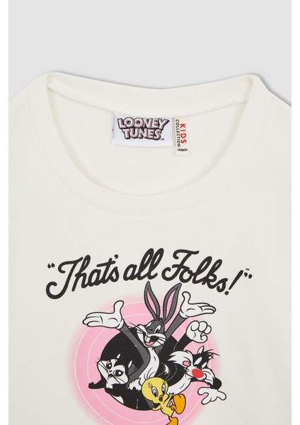 Kız Çocuk Looney Tunes Bisiklet Yaka Sweatshirt W1728A621AU