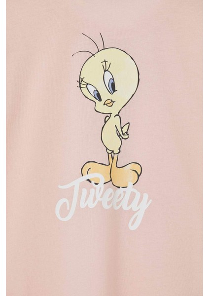 Kız Çocuk Tweety Lisanslı Kısa Kollu Tişört Elbise U5065A621SM