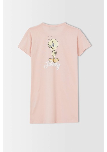 Kız Çocuk Tweety Lisanslı Kısa Kollu Tişört Elbise U5065A621SM