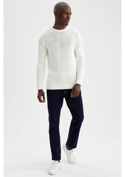 Regular Fit Bisiklet Yaka Triko Kazak N9902AZ21WN fiyatları