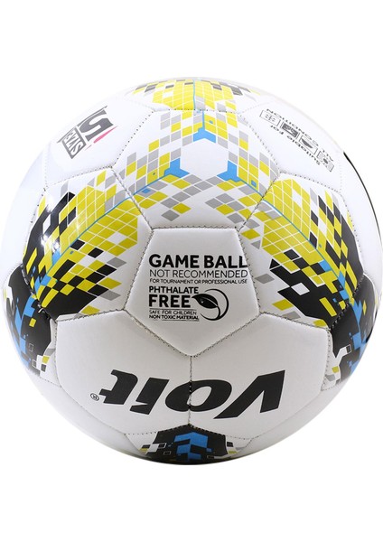 Futbol Topu Dikişli Extreme Game Ball Beyaz Sarı Mavi (5 Numara)