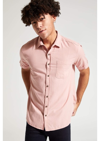 Slim Fit Basic Kısa Kollu Gömlek R1706AZ21SM