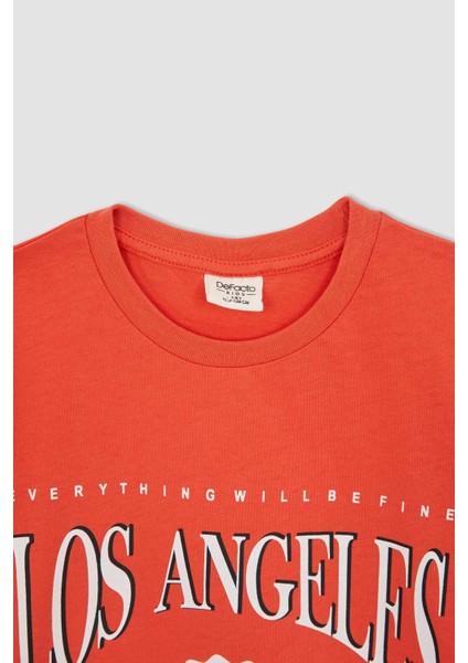 Erkek Çocuk Regular Fit Baskılı Kısa Kollu Pamuklu Penye Tişört X2470A622SP fiyatları