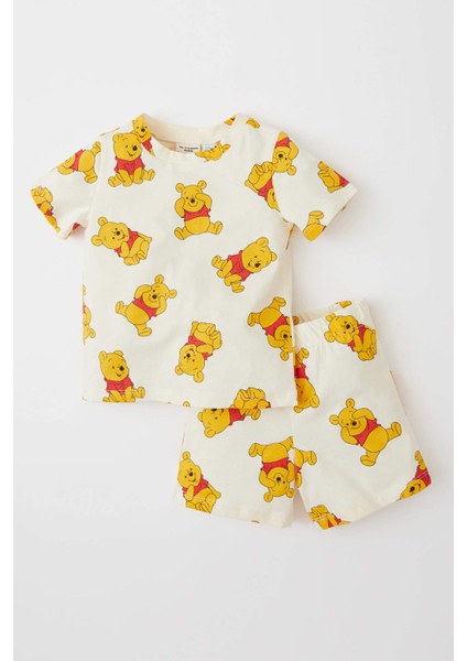 Erkek Bebek Winnie The Pooh Lisanslı Regular Fit Pamuklu Kısa Kollu Şort Pijama Takım Y0291A222SM