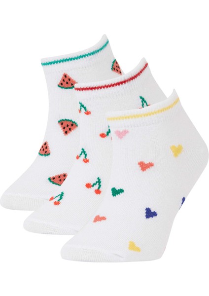 Kız Çocuk 3'lü Pamuklu Patik Çorap X1890A6NS