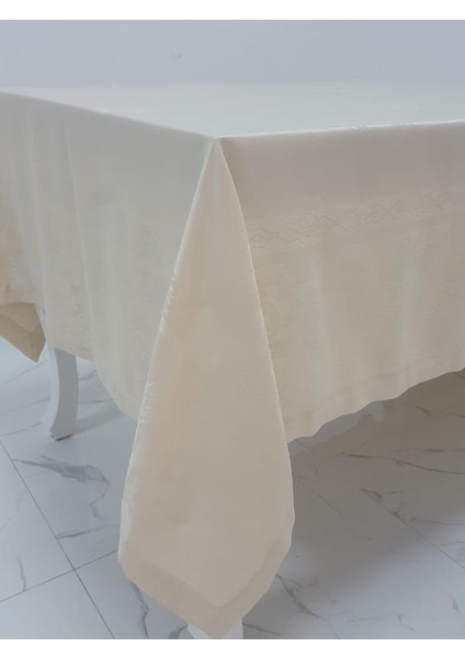 Raya Lüx Jakar Bambu Kumaş Bej Masa Örtüsü Dikdörtgen 160x220 cm - 1093