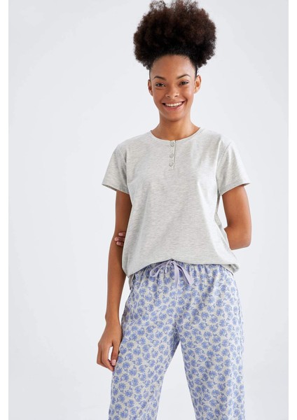 Fall In Love Regular Fit Çizgili Kısa Kollu Pijama Takımı W9406AZ22SP