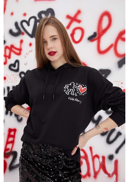Keith Haring Oversize Fit Kapüşonlu Sweatshirt X4487AZ22SP fiyatları