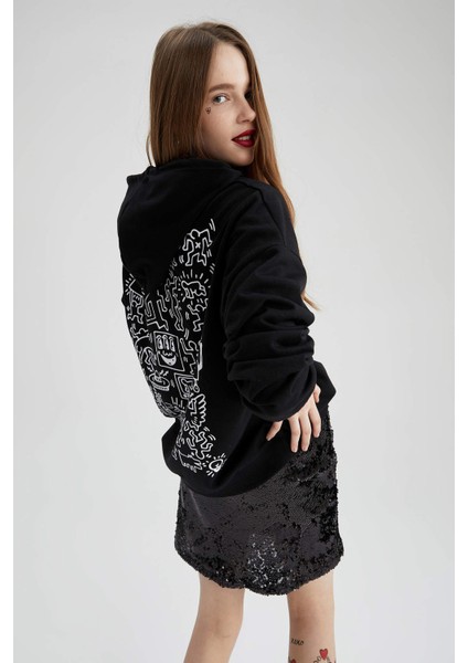 Keith Haring Oversize Fit Kapüşonlu Sweatshirt X4487AZ22SP