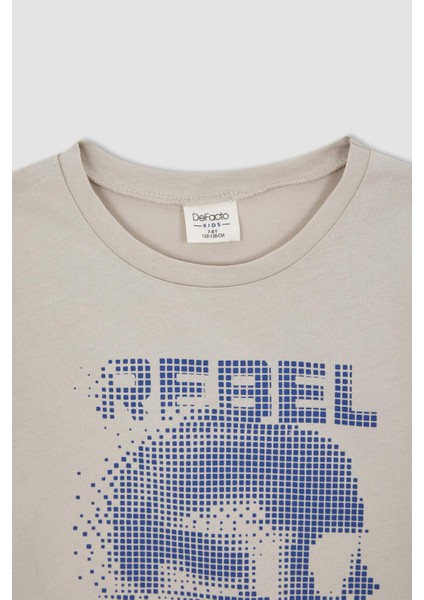 Erkek Çocuk Regular Fit Bisiklet Yaka Kuru Kafa Baskılı Kısa Kollu Pamuklu Penye Tişört X6374A622SP fiyatları