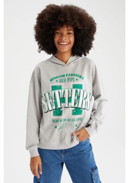 Loose Fit Kapüşonlu Sweatshirt X2342AZ22SP modelleri