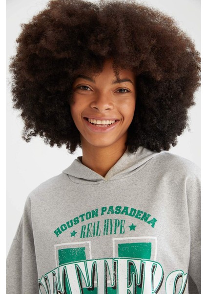 Loose Fit Kapüşonlu Sweatshirt X2342AZ22SP fırsatları