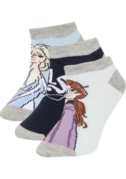 Kız Çocuk Frozen 3'lü Pamuklu Patik Çorap X2212A6NS