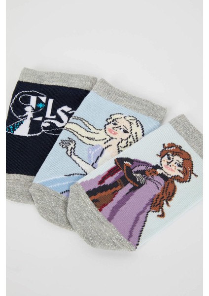 Kız Çocuk Frozen 3'lü Pamuklu Patik Çorap X2212A6NS