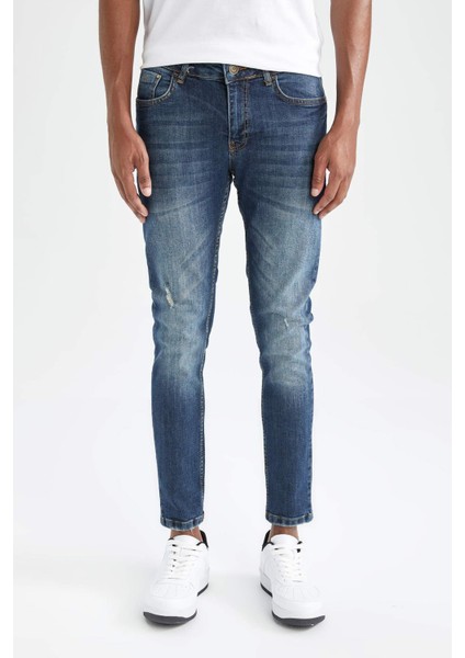 Super Skinny Normal Bel Dar Yırtık Detaylı Jean Pantolon W7315AZ22SP