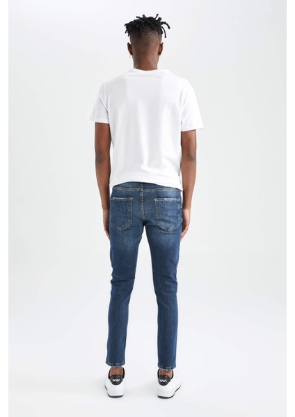 Super Skinny Normal Bel Dar Yırtık Detaylı Jean Pantolon W7315AZ22SP