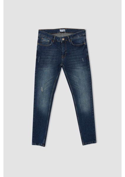 Super Skinny Normal Bel Dar Yırtık Detaylı Jean Pantolon W7315AZ22SP