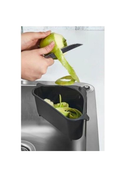 Meyve Pirinç Yıkama Süzgeci Vantuzlu Lavabo Köşe Süzgeci Sebze Meyve Koyu Renk