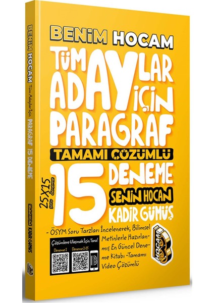 2022 Tüm Adaylar Için Paragraf Tamamı Çözümlü 15 Deneme