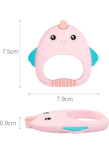 MJYJ019 2 Adet Silikon Bebek Diş Kaşıyıcı Çocuk Molar Sopa Oyuncak, Renk: Maymun-Pink