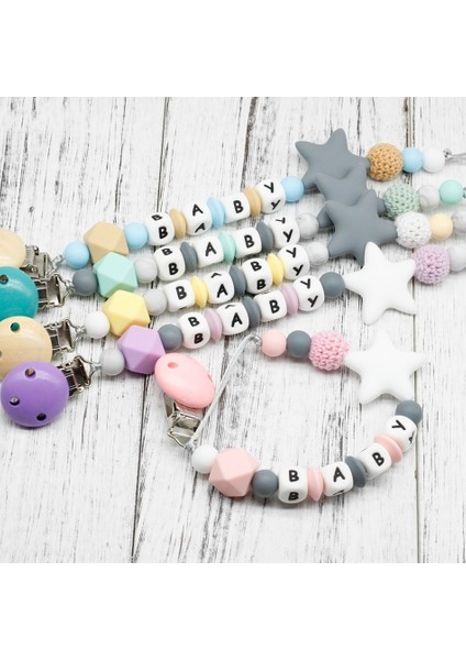 3 Adet Dıy Silikon Bebek Emzik Klip Renkli Emzik Zinciri (Turkuaz Yeşil) modelleri