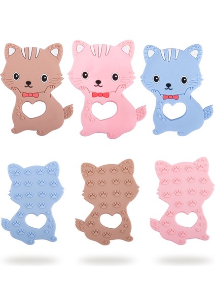 MJYJ019 2 Adet Silikon Bebek Diş Kaşıyıcı Çocuk Molar Sopa Oyuncak, Renk: Yavru-Pembe