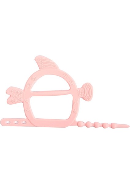 M010075 4 Adet Bebek Silikon Diş Kaşıyıcı Oyuncaklar Bebek Molar Anne Sticks Anne ve Çocuk Ürünleri (Pembe)