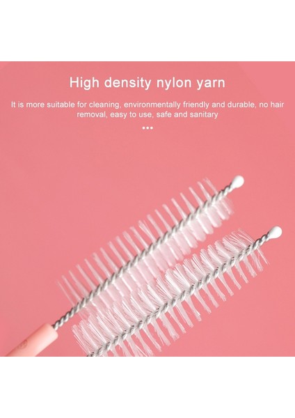 20 Adet Naylon Besleme Şişesi Temizleme Fırçası Dönen Çaydanlık Fırçası (Moonlight Beyaz)