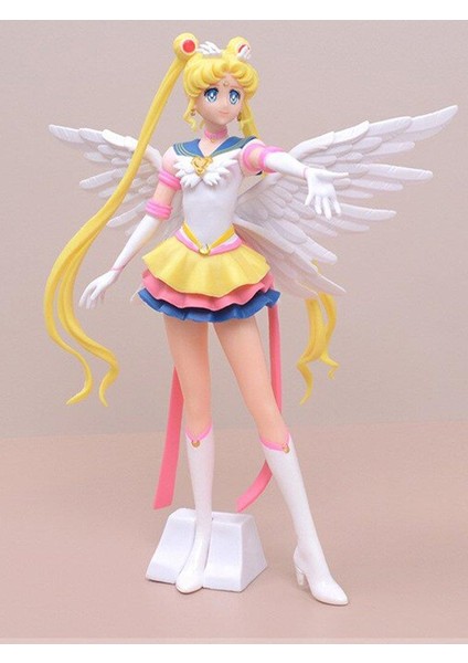 Sailor Moon Ay Savaşçısı Figür Oyuncak Koleksiyon Masaüstü Süsü Biblo 23 cm 11065