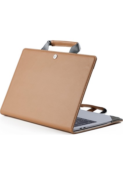 Book Stil Laptop Koruyucu Kılıf Çanta MacBook 12 Inç (Deve)