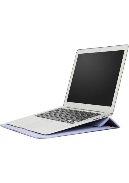 Pu Deri Ultra-Ince Zarf Çanta Laptop Çantası Macbook Air / Pro 11 Inç, Standı Fonksiyonu ile (Sakin Mavi) modelleri