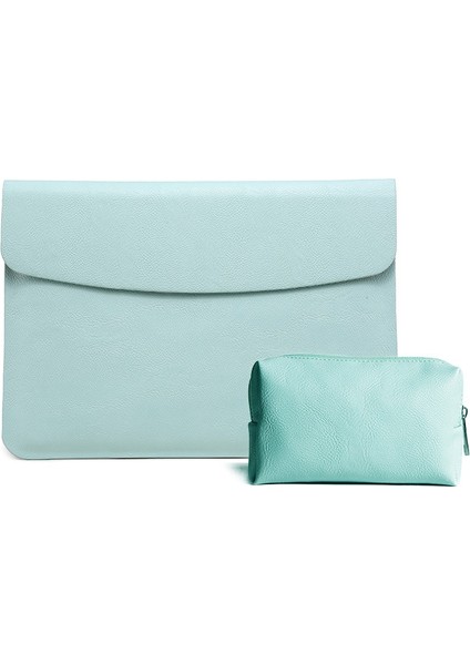 Yatay Litchi Doku Laptop Çantası MacBook Için Liner Çanta 13.3 Inç A1502 / 1425/1466/1369 (Liner Çanta + Power Bag Green)