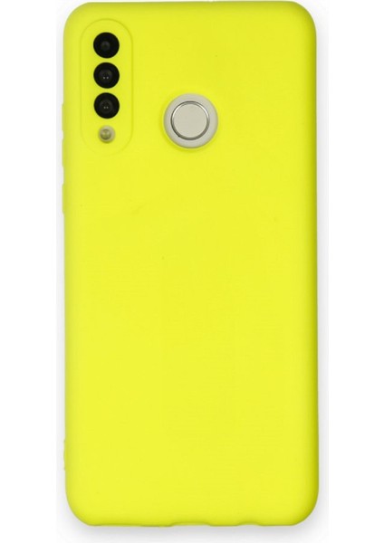 Huawei P30 Lite Kılıf Lansman Nano Içi Kadife Silikon - Sarı