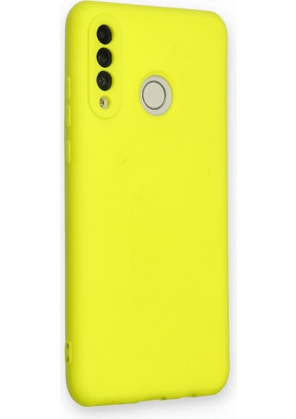 Huawei P30 Lite Kılıf Lansman Nano Içi Kadife Silikon - Sarı