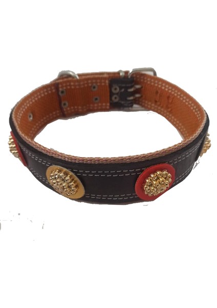 Deri Iç Kısmı Silikonlu Süslü El Işlemeli Köpek Tasmasi Boy 65-70-75 cm En 5 cm 56 - Xxl modelleri