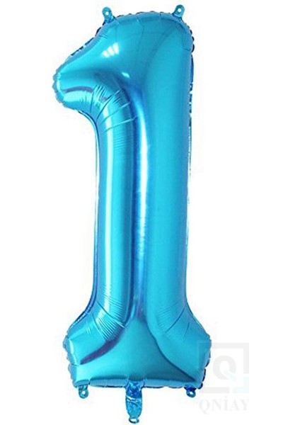 Folyo Balon 34 Inç 80 cm 1 Rakam Mavi