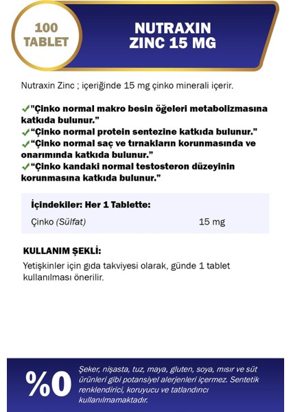 Zinc 15 Mg 100 Tablet+Biotin 5000 Mcg 30 Tablet+Selenium 100MCG 100 Tablet