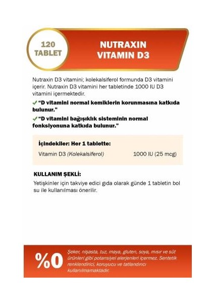 Folik Asit 400 Mcg, D3 1000IU, B Vitamin Complex Kombinasyonu