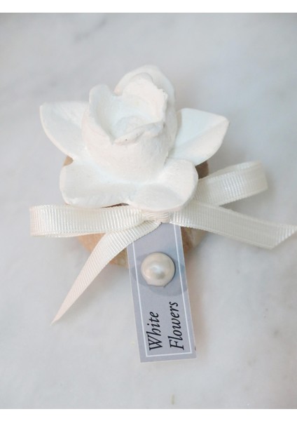 Weddıng Gardenya Kokulu Ahşap Kaideli Nergis Çiçeği Taş Hediye Seti fiyatları