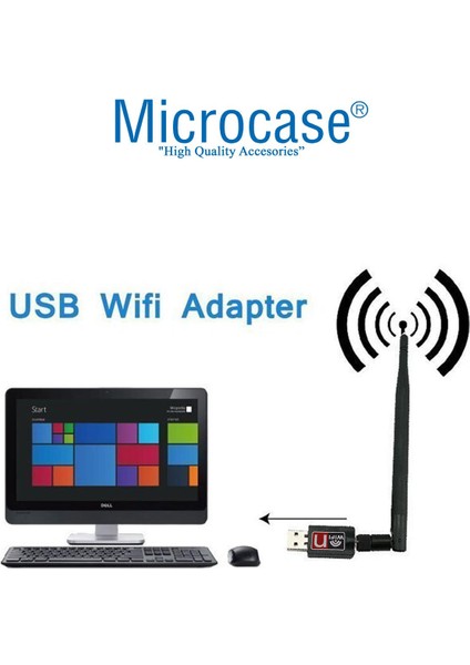 2.4ghz 1200 Mbps USB Wireless Adaptör Wifi Anten 15 cm - AL2751