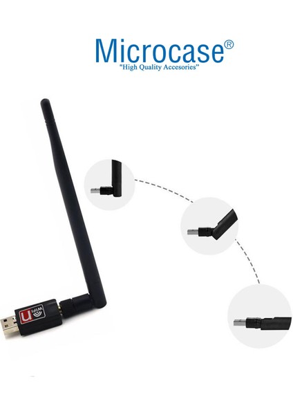2.4ghz 1200 Mbps USB Wireless Adaptör Wifi Anten 15 cm - AL2751