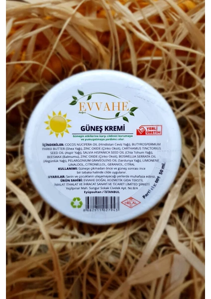 Evvahe Doğal Güneş Kremi 50ml