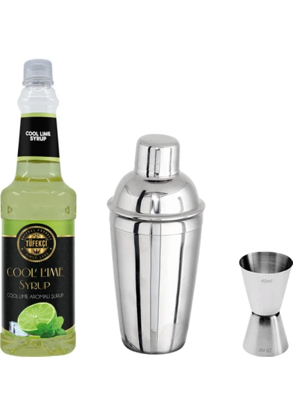 By Tüfekçi Cool Lime Konsantre Şurup Shaker ve Jigger Avantajlı Set