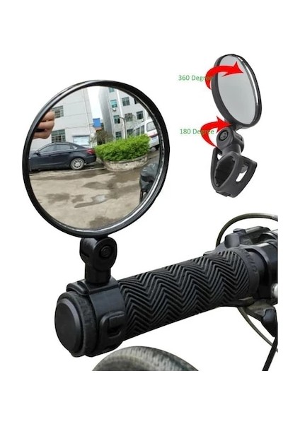 Fonksyonlu Bisiklet Arka Stop Uyarı Ikaz Işığı Şarjlı 4 Modlu Lamba ve Geniş Açılı Bisiklet Scooter Aynası Dikiz Ayna