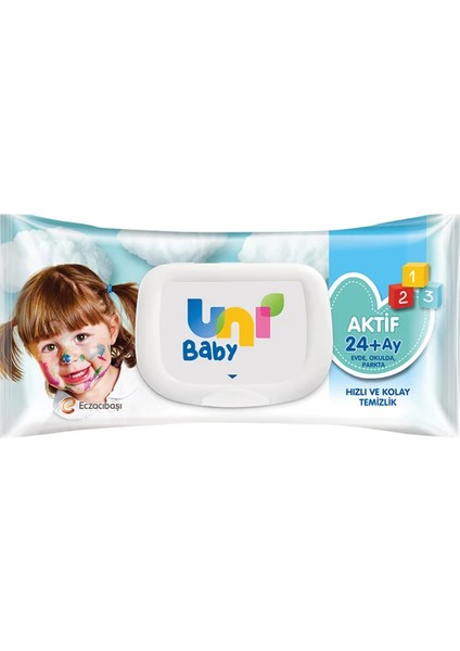 Uni Baby Aktif Islak Mendil 24'lü x 90 Adet 2160 Yaprak