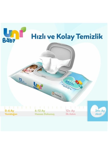 Uni Baby Aktif Islak Mendil 24'lü x 90 Adet 2160 Yaprak